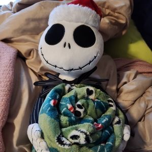 Santa Jack Skellington Buddy and plush throw NWT